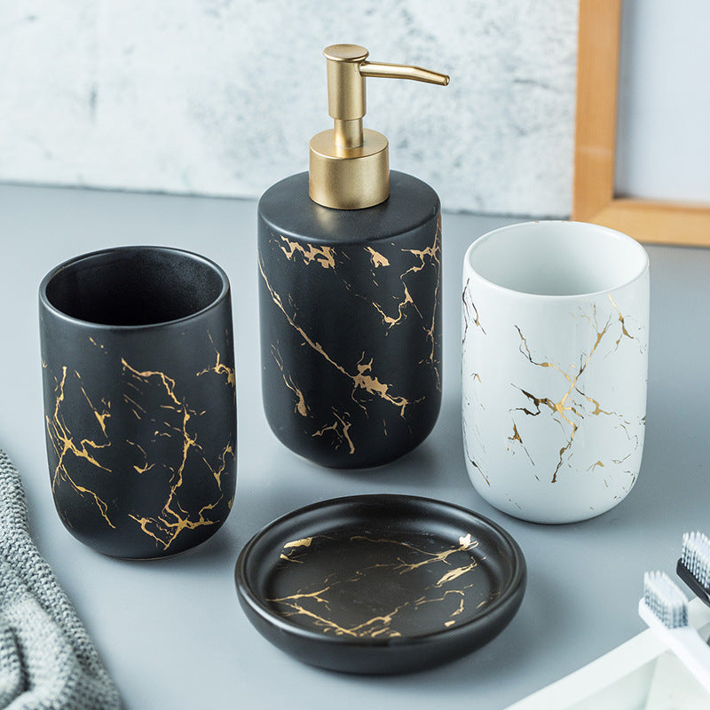 Set de salle de bain effet marbre