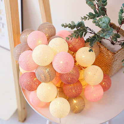 Lanternes étoilées en fil de coton à LED
