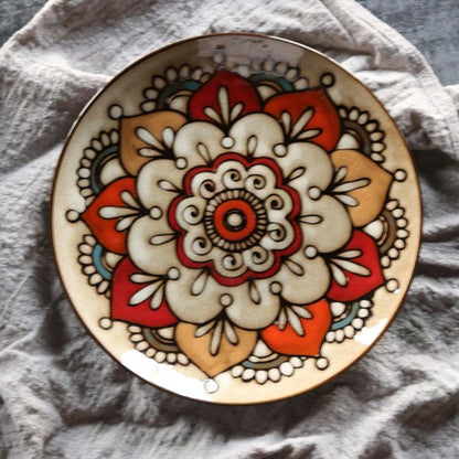 Assiette céramique peinte à la main