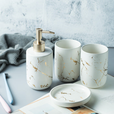 Set de salle de bain effet marbre