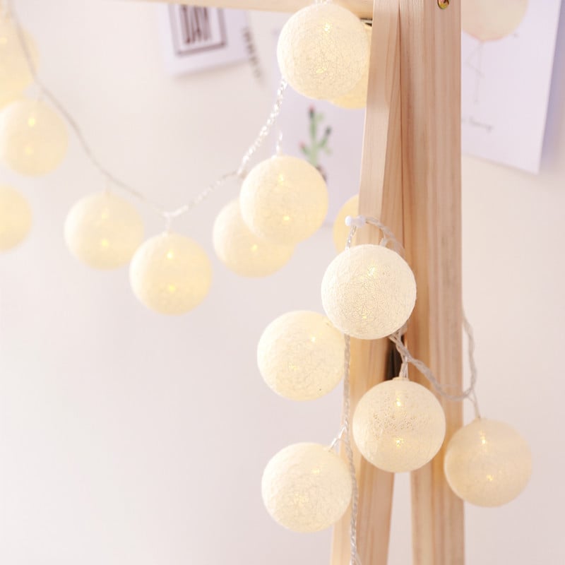 Lanternes étoilées en fil de coton à LED
