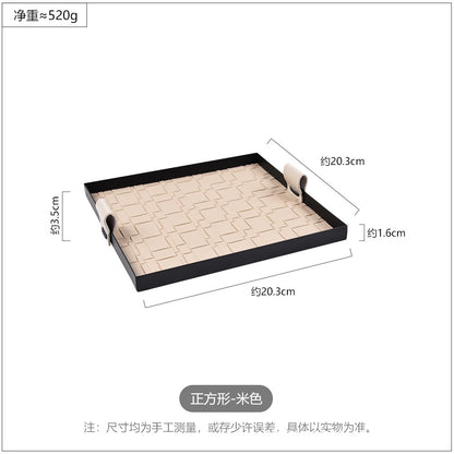 Plateau vide-poche tressé beige