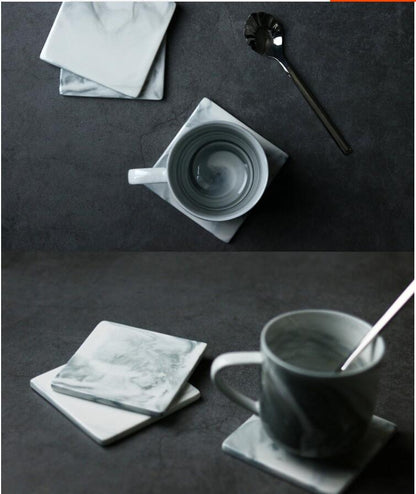 Sous-verres en céramique motif marbre