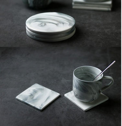 Sous-verres en céramique motif marbre