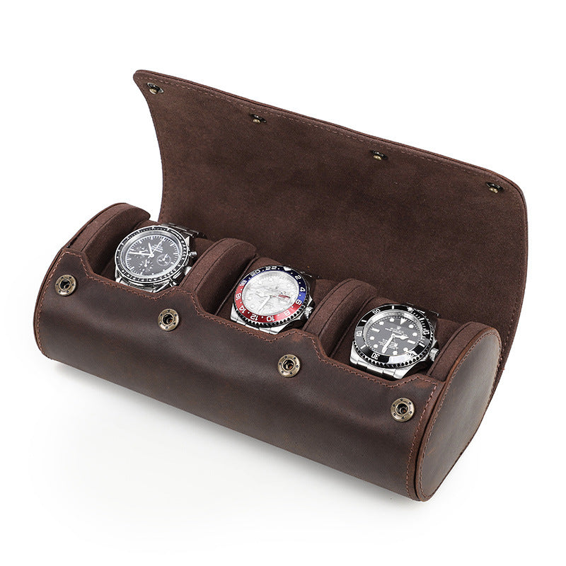 Étui à montres en cuir vintage