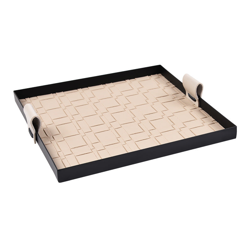 Plateau vide-poche tressé beige
