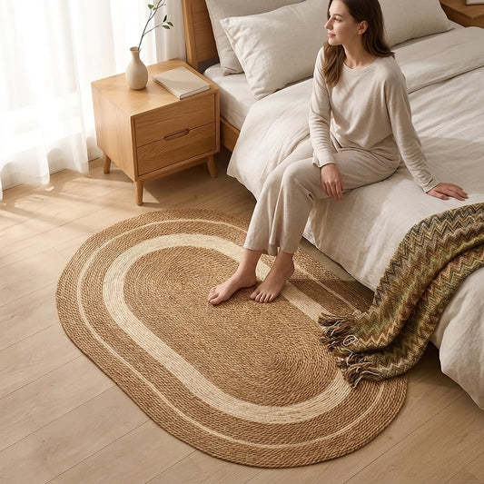 Tapis tissé nordique naturel