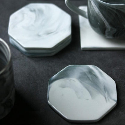Sous-verres en céramique motif marbre