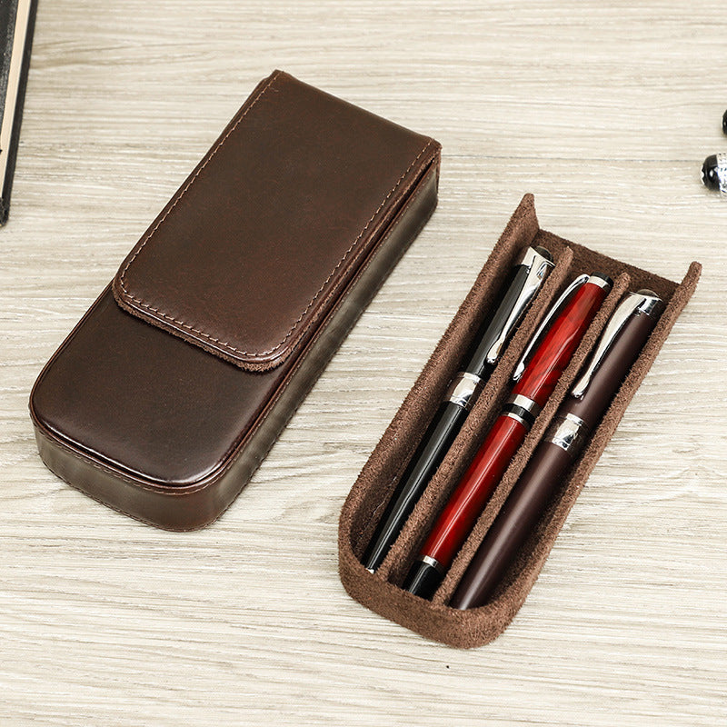 Étui à stylos en cuir