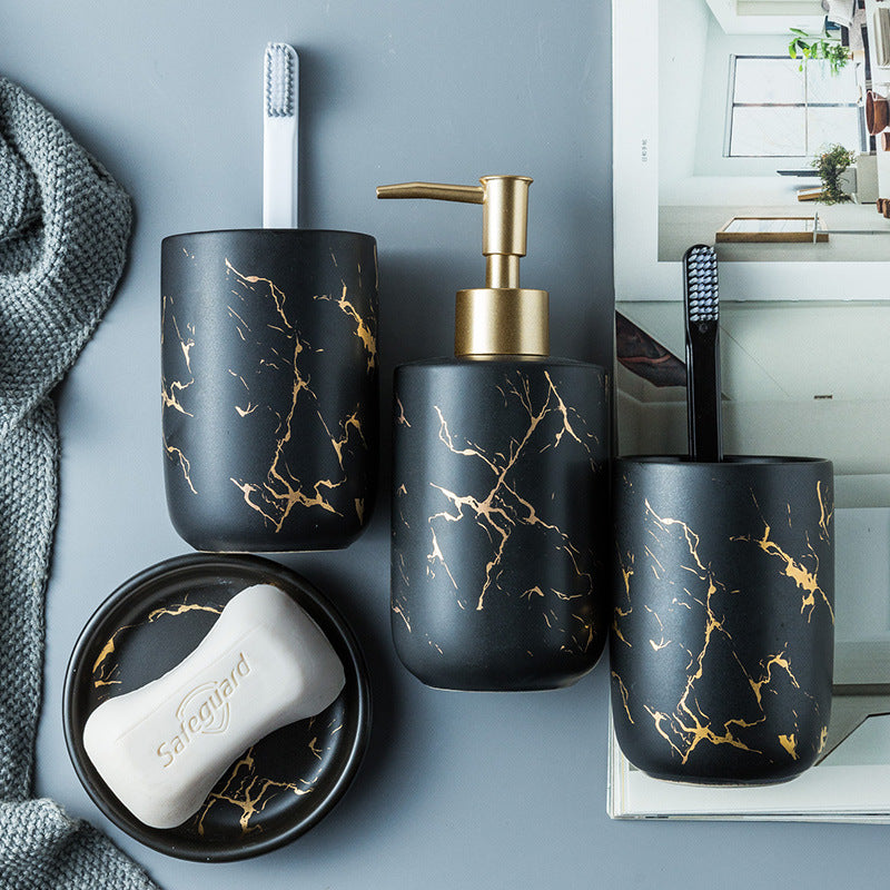 Set de salle de bain effet marbre