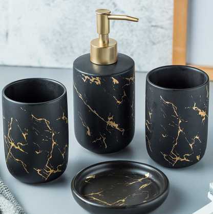 Set de salle de bain effet marbre