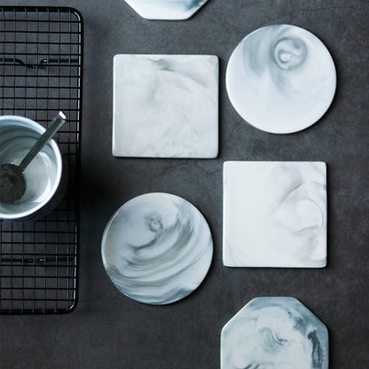 Sous-verres en céramique motif marbre