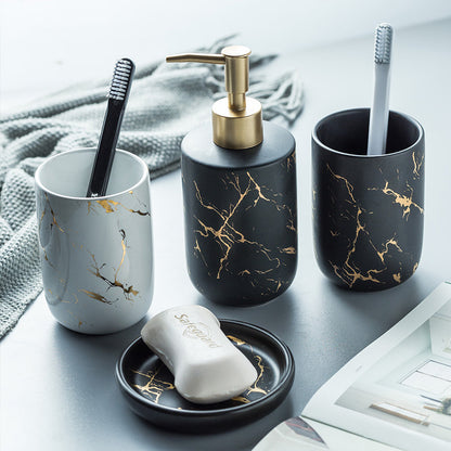 Set de salle de bain effet marbre